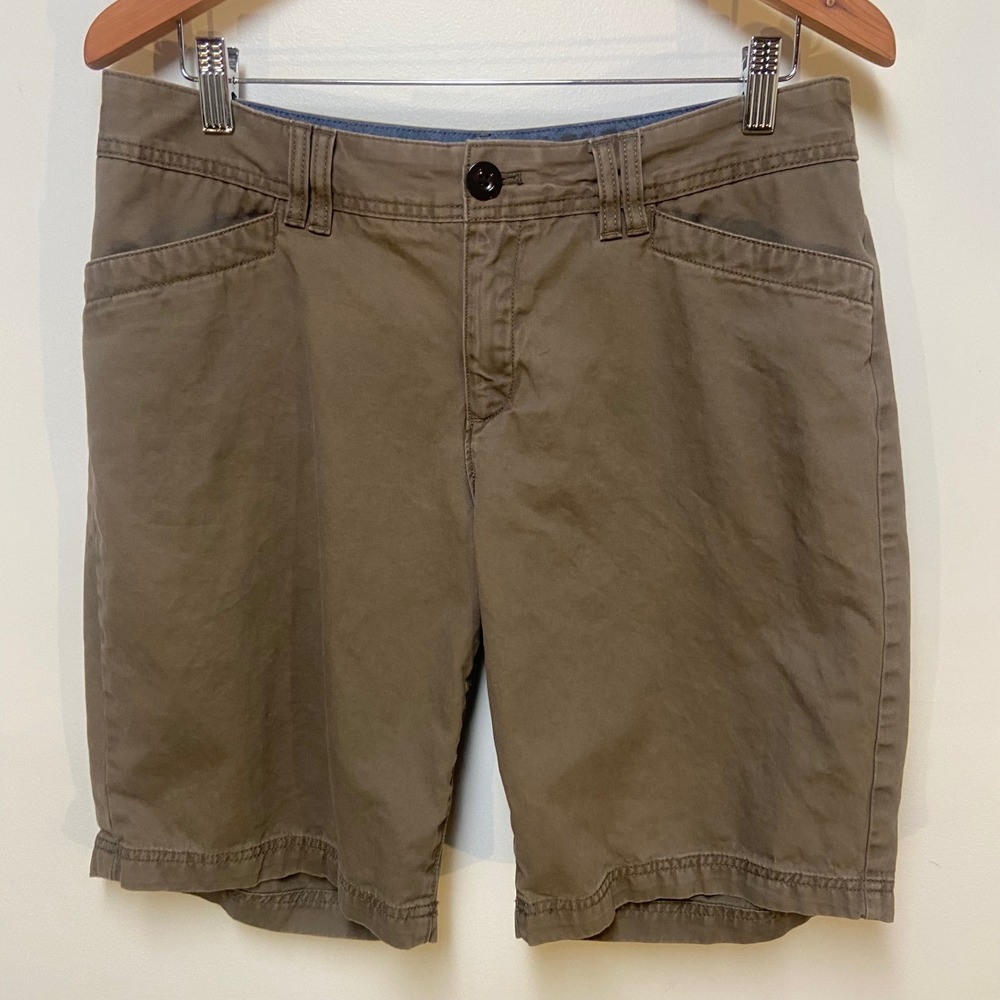 Eddie Bauer Legend Wash Shorts Womens 10 Brown Cotton Twill Casual Outdoor